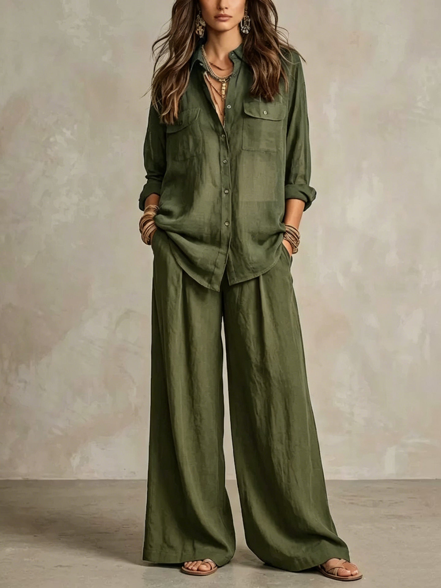 Linen Shirt and Pants Set