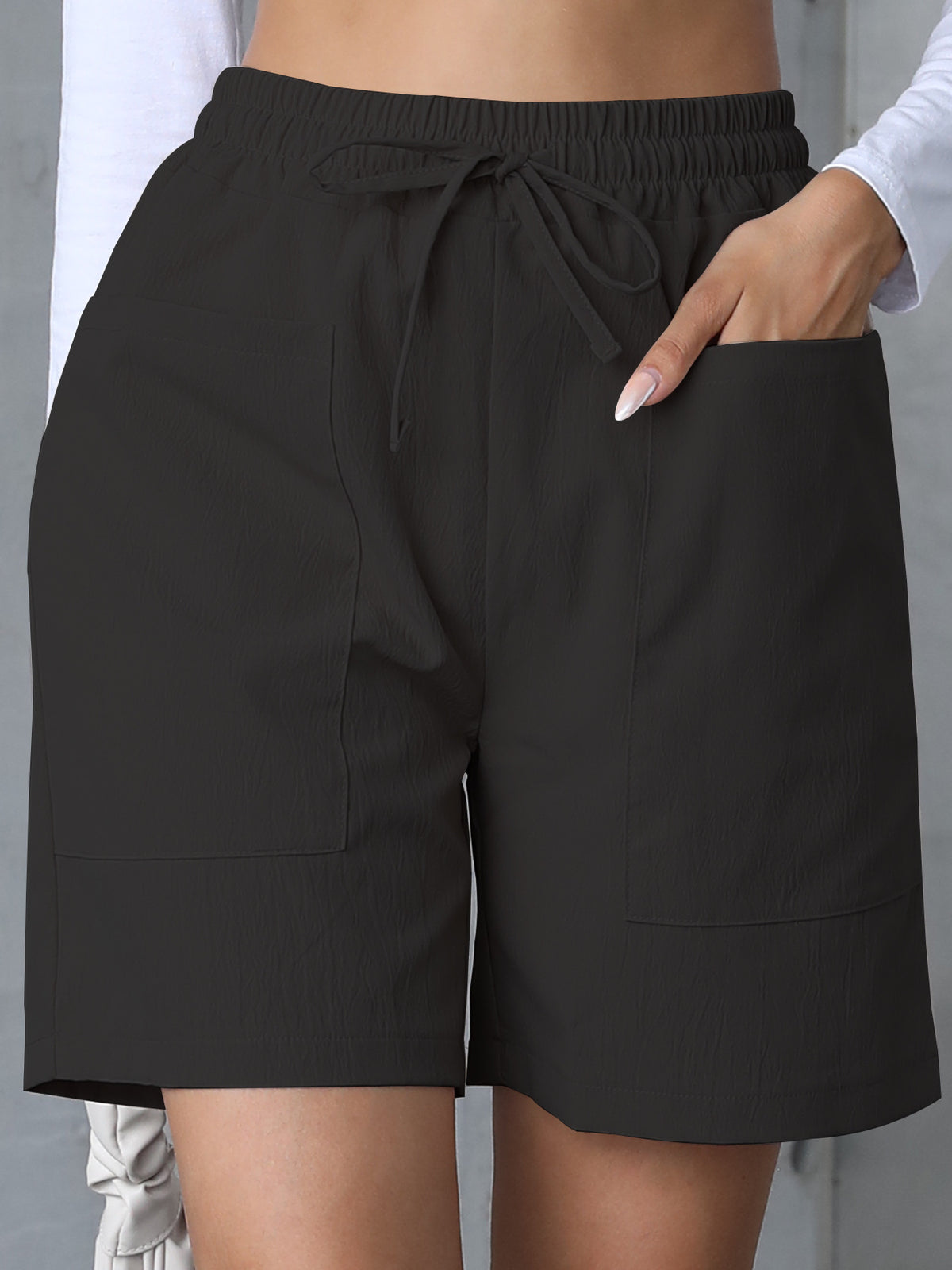 Linen High Waist Wide Leg Shorts for Women