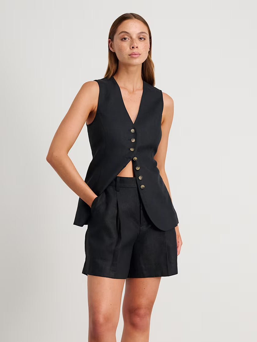 Women's Cotton Linen Vest Shorts