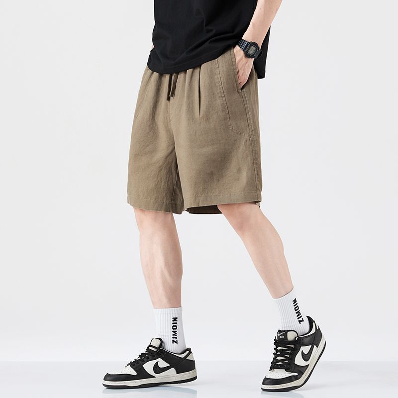 Japanese-Style Linen Drawstring Shorts for Men