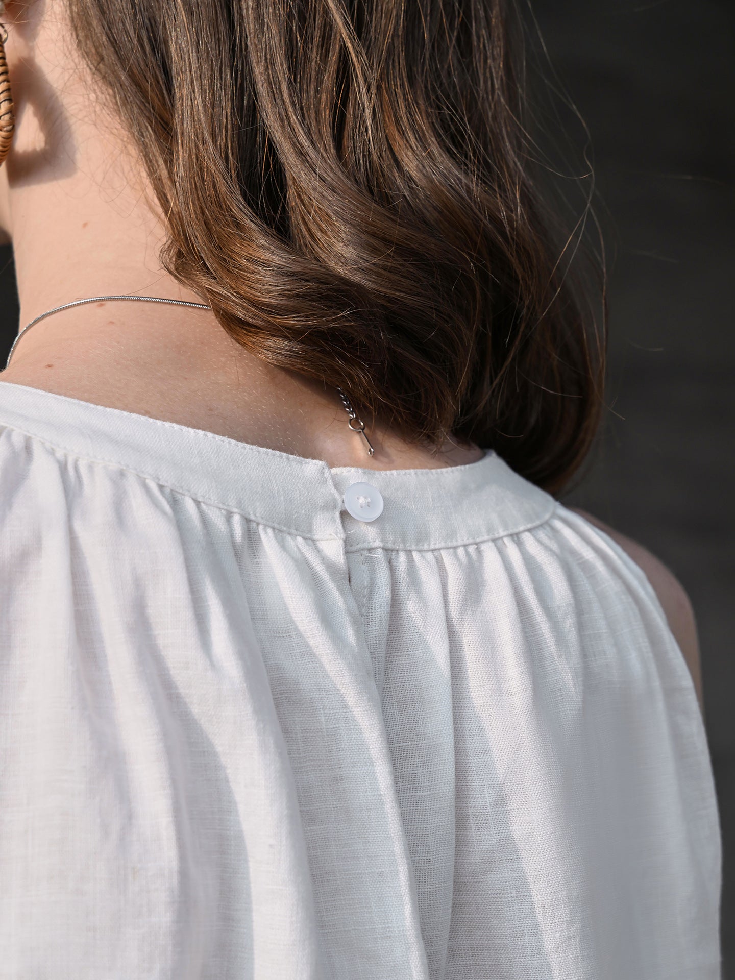 Linen Halter Neck Sleeveless Top