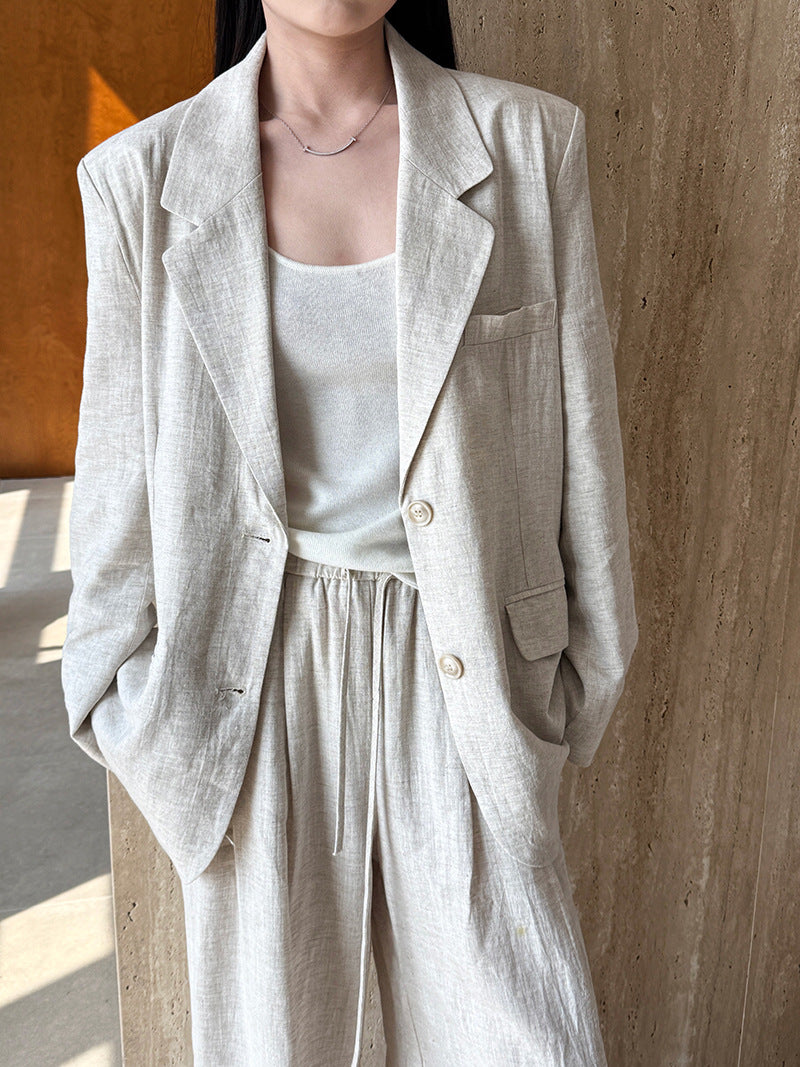 Womens Tencel Linen Blazer