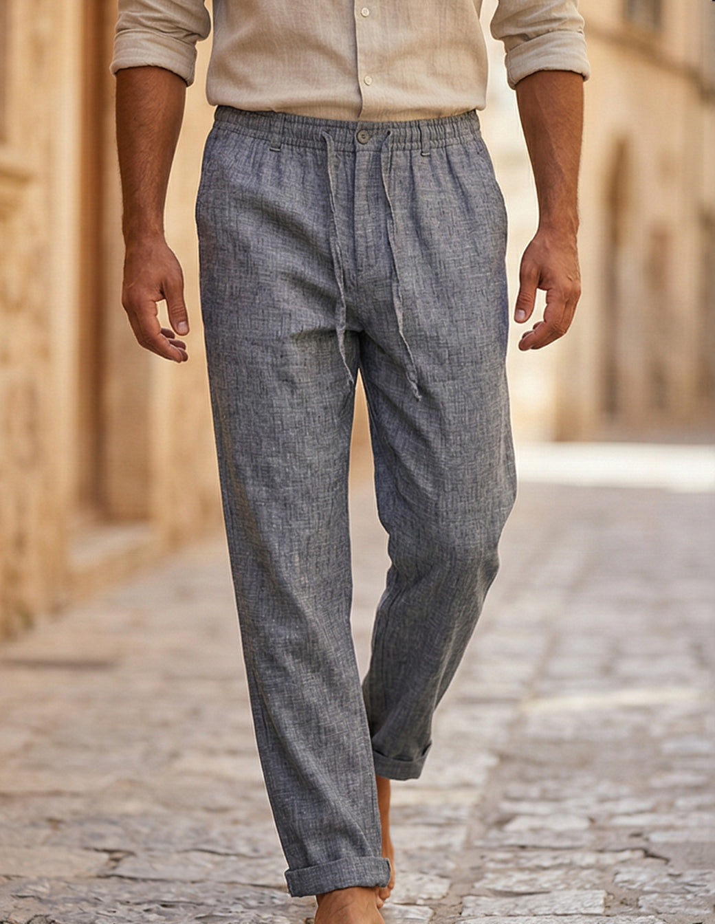 Men’s Lightweight Linen-Cotton Trousers
