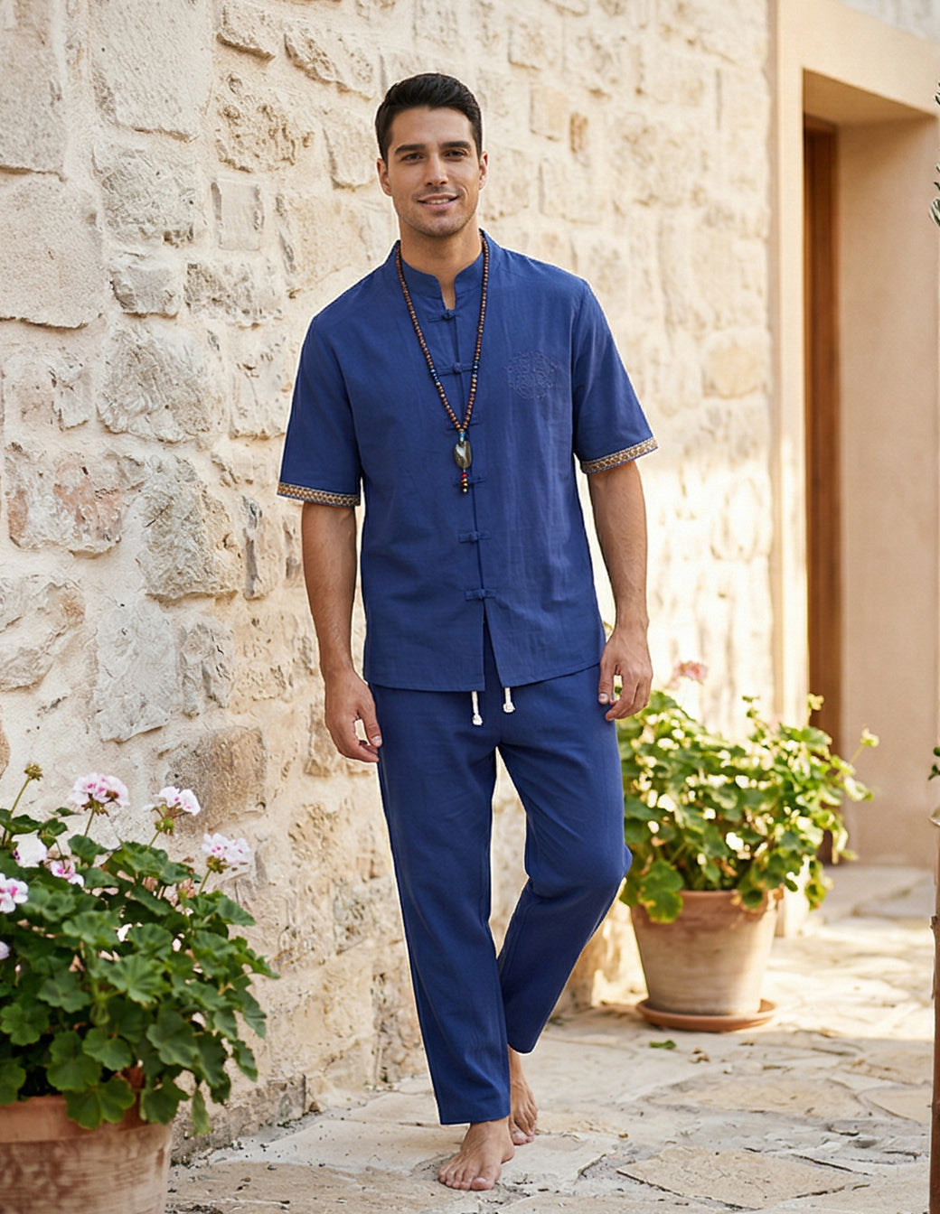 The Men’s Cotton-Linen Tang Suit Set