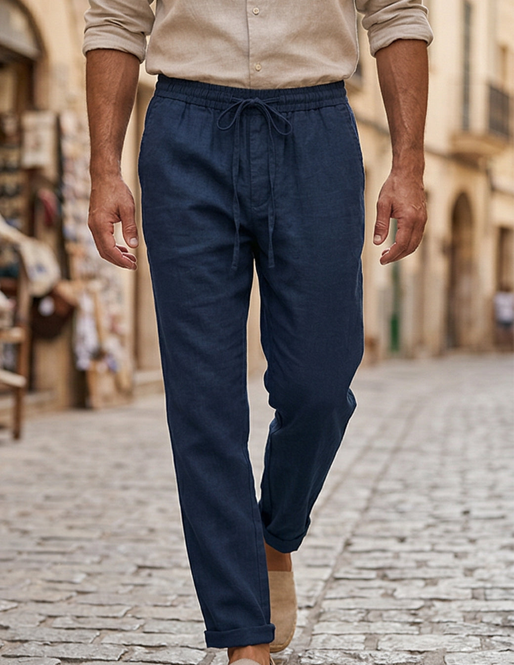 Men’s Lightweight Linen-Cotton Trousers