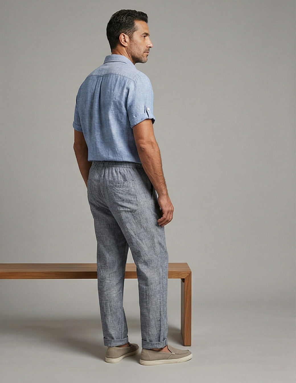 Men’s Lightweight Linen-Cotton Trousers