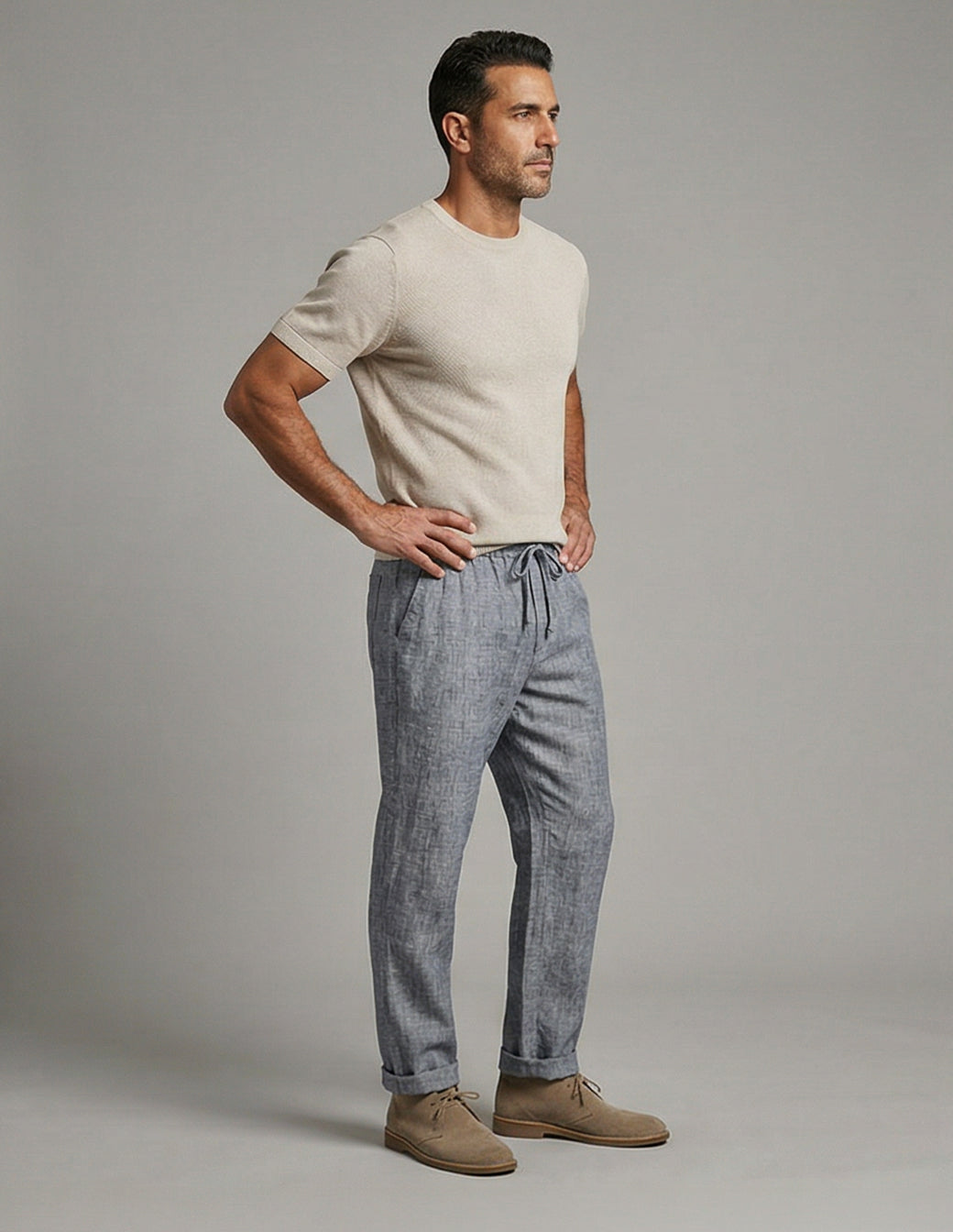 Men’s Lightweight Linen-Cotton Trousers