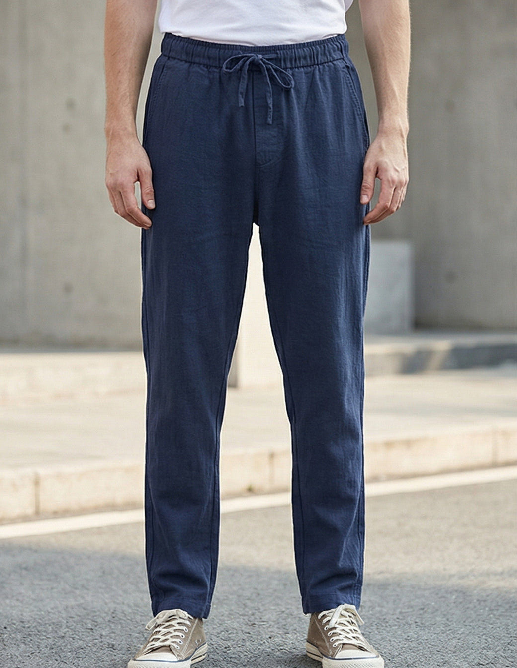Cotton Linen Baggy Streetwear Trousers