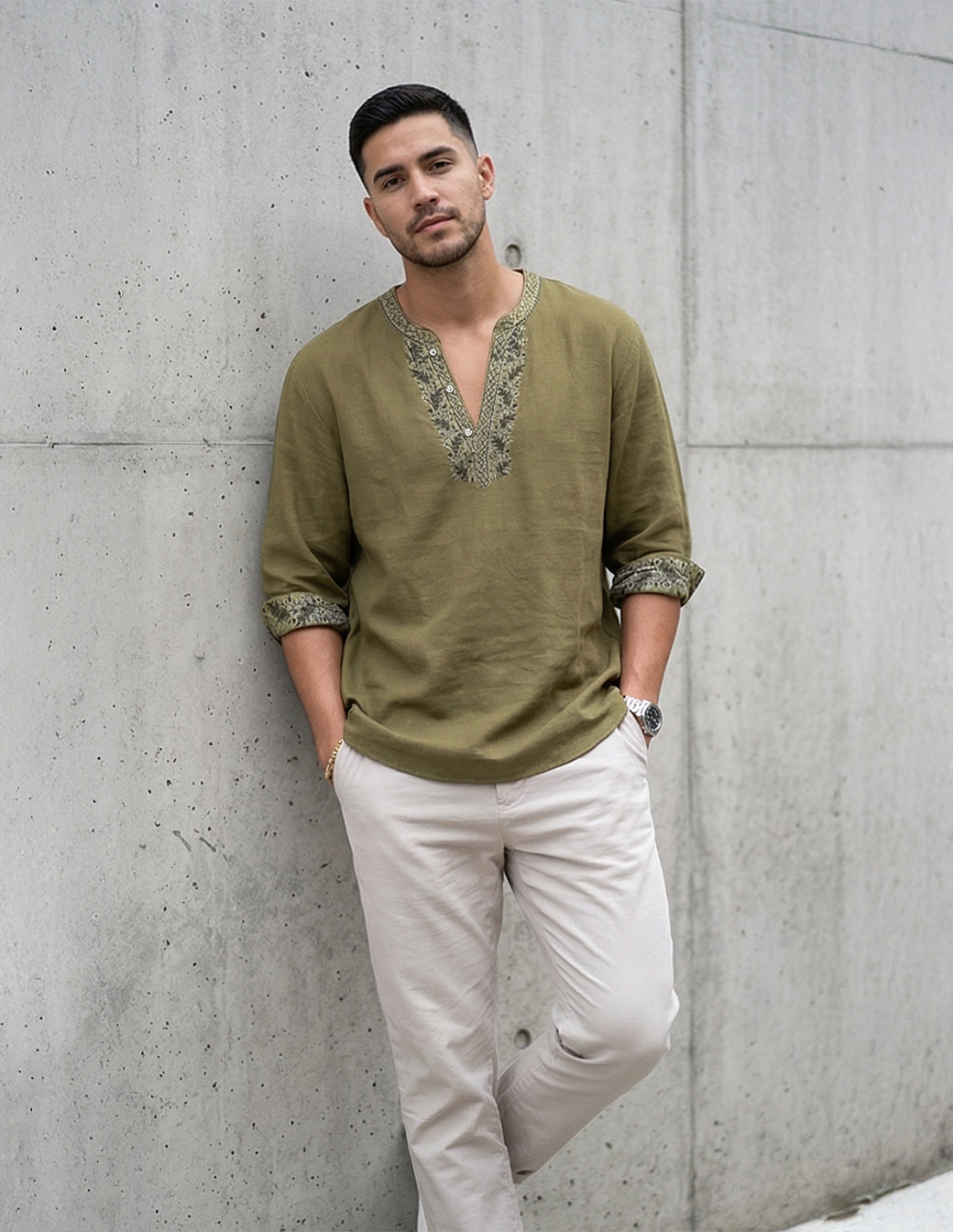 The Silk-Bamboo Artisan Henley