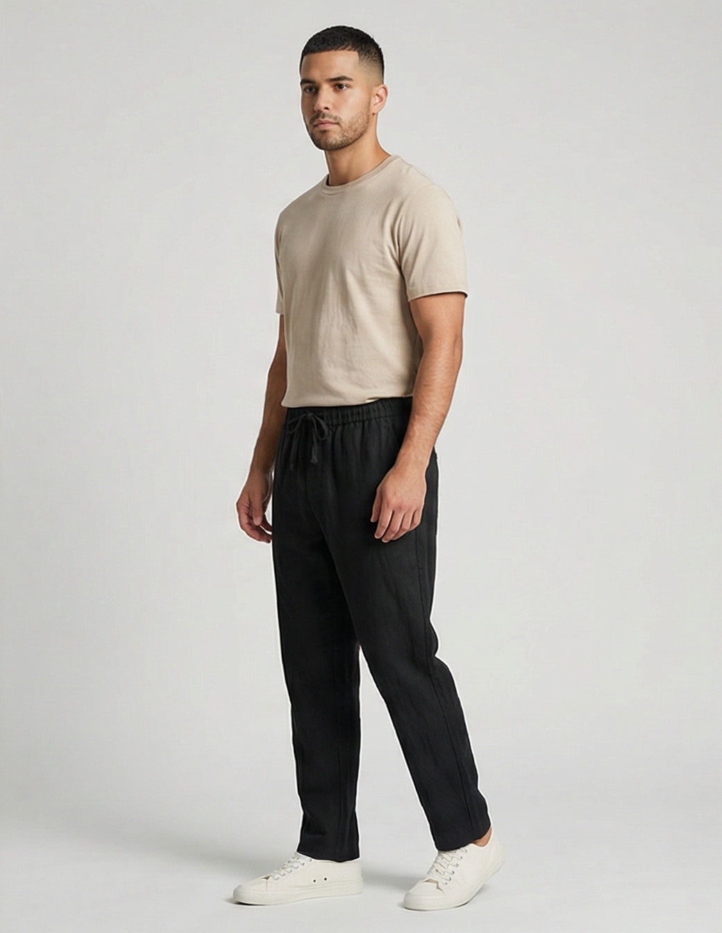 Cotton Linen Baggy Streetwear Trousers