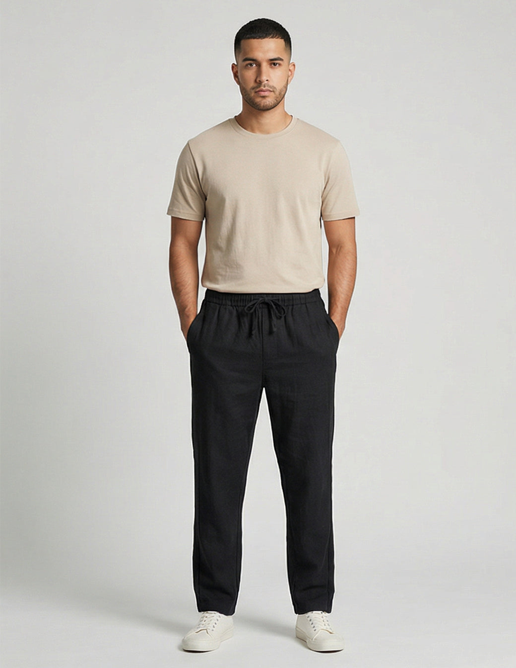 Cotton Linen Baggy Streetwear Trousers