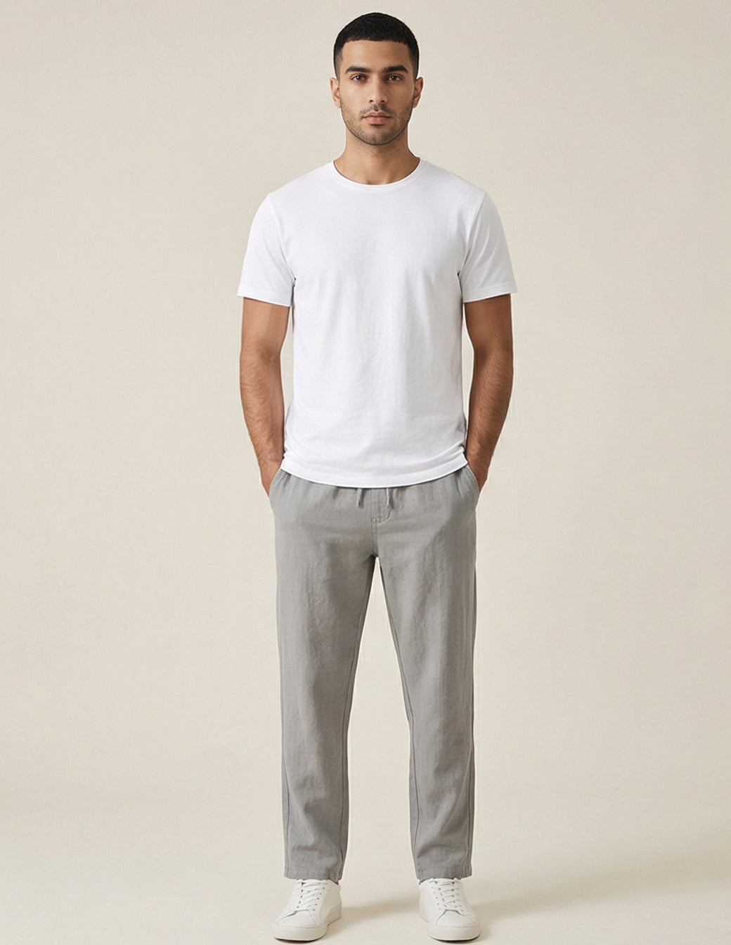 Cotton Linen Baggy Streetwear Trousers