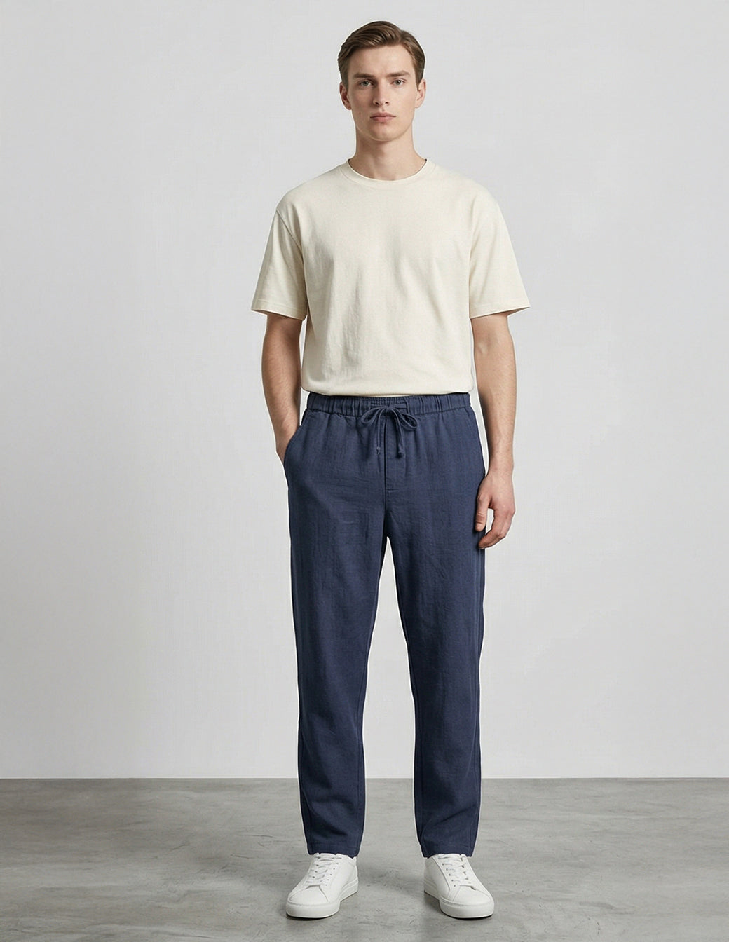 Cotton Linen Baggy Streetwear Trousers