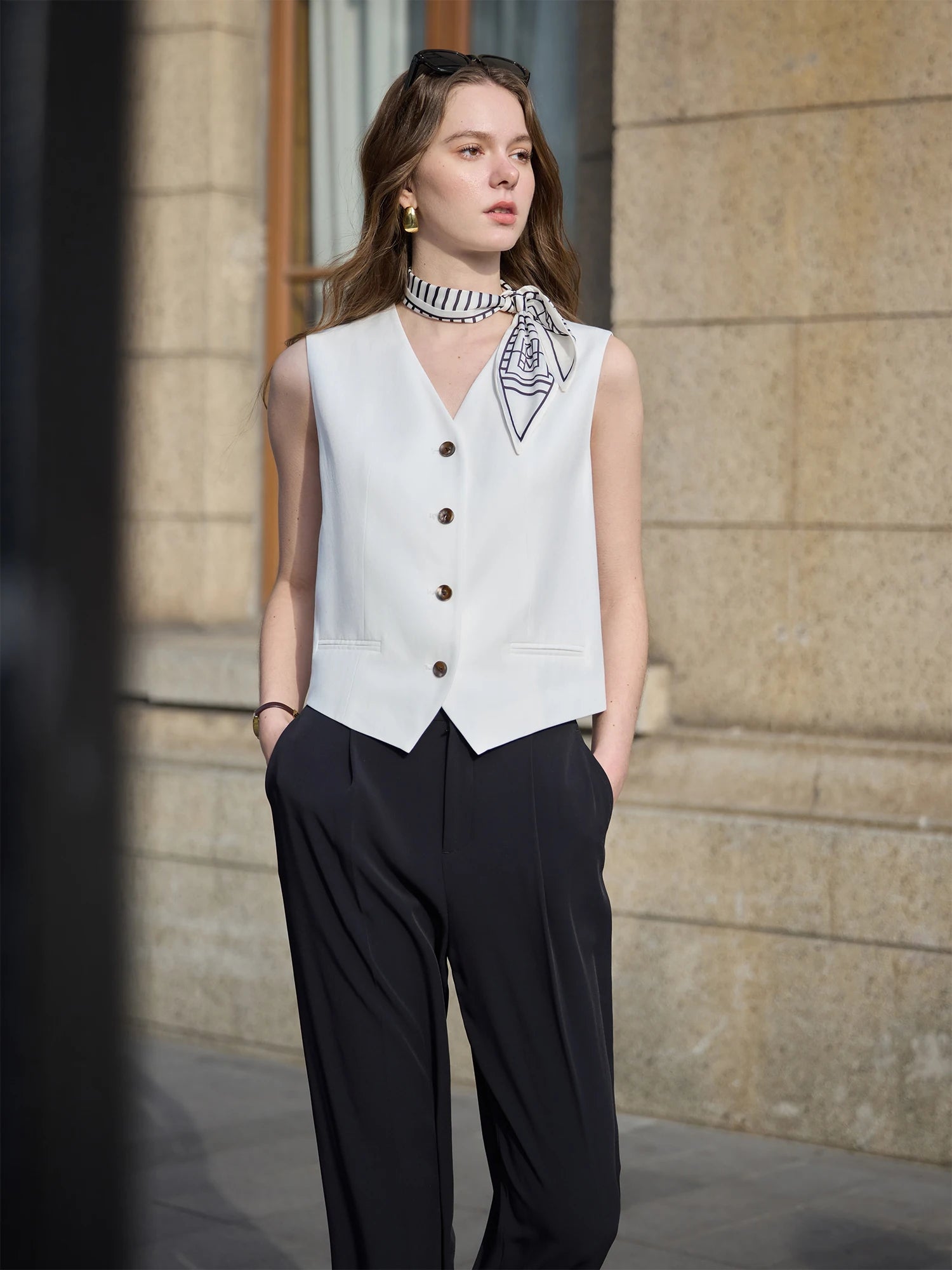 Ivory Muse Tailored Top