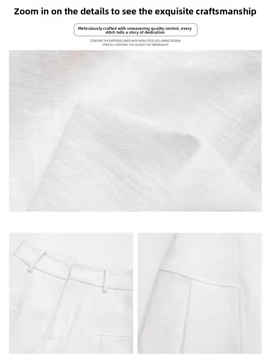 Women's High Waisted Wide Leg Linen Cotton Pants