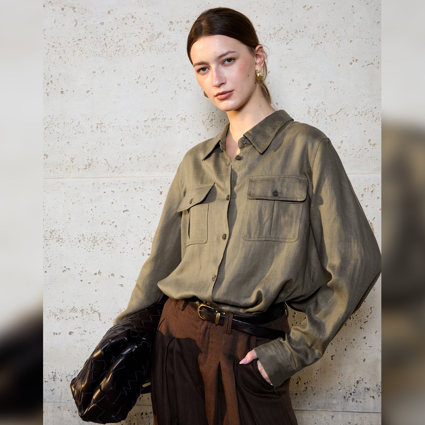 Womens Lyocell Linen Shirt