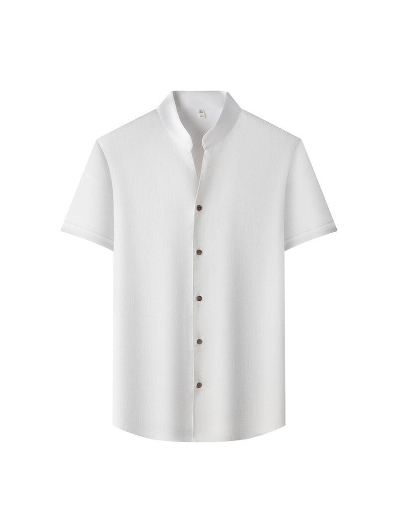 Mens Pure Linen Short Sleeve Shirt
