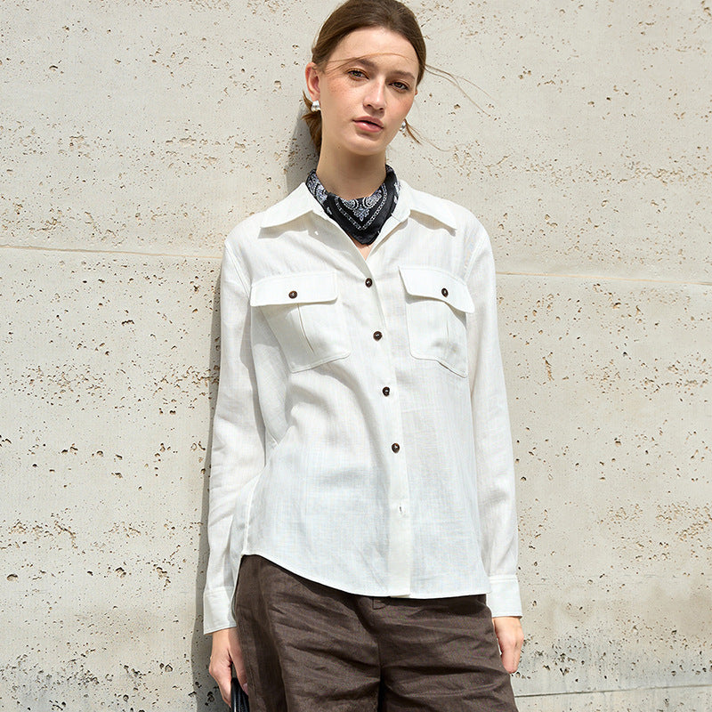 Womens Lyocell Linen Shirt