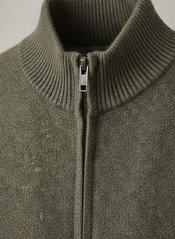 The 100% Merino Wool Zipper Cardigan