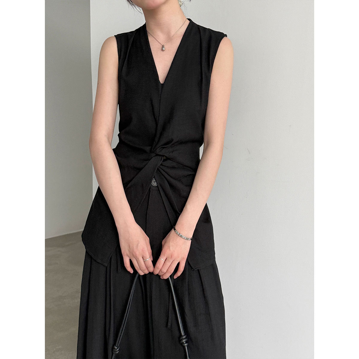 Women's Linen Vest and Wide-Leg Pants Set