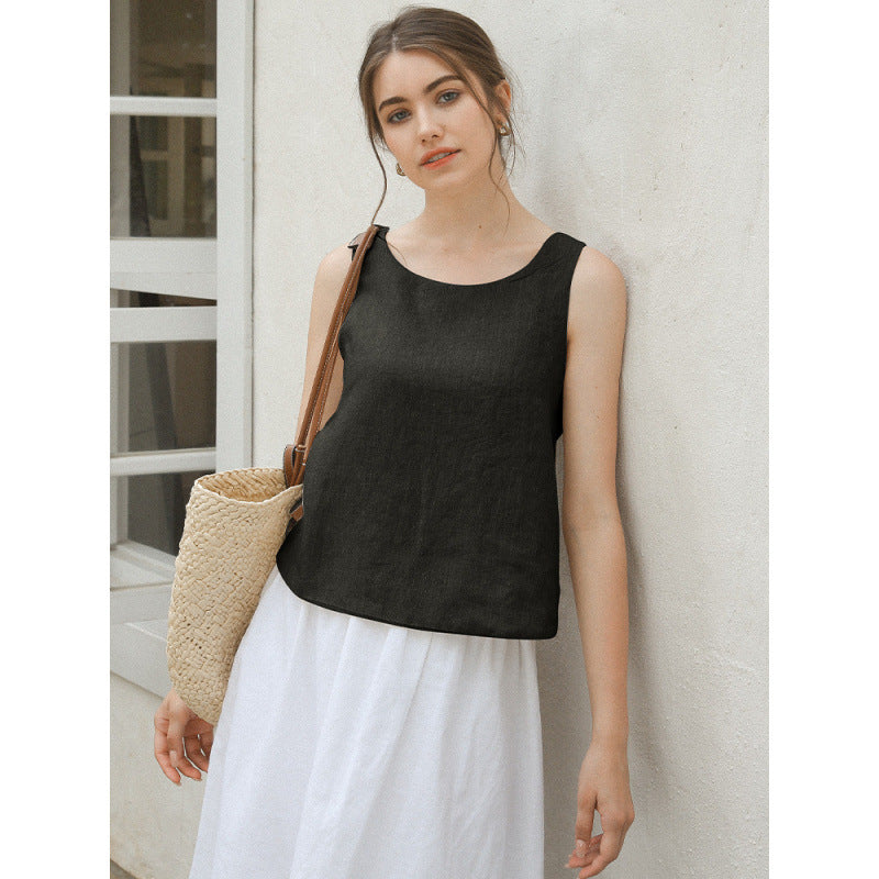 Linen Sleeveless Top