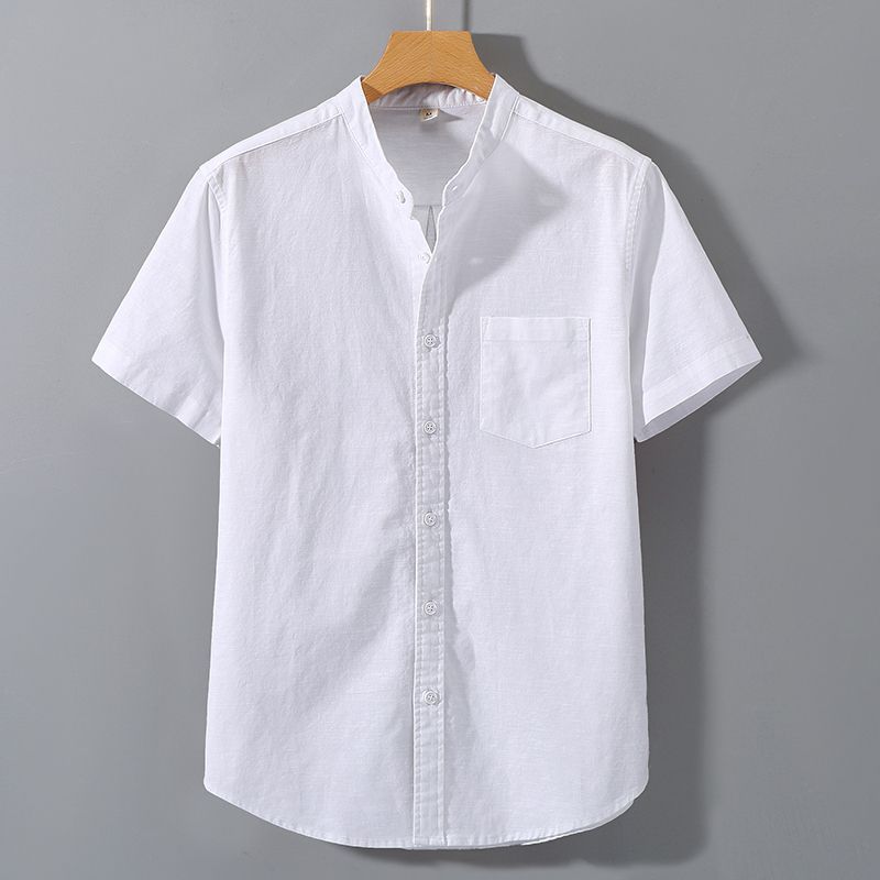 Cotton Linen Short Sleeve Casual Shirt