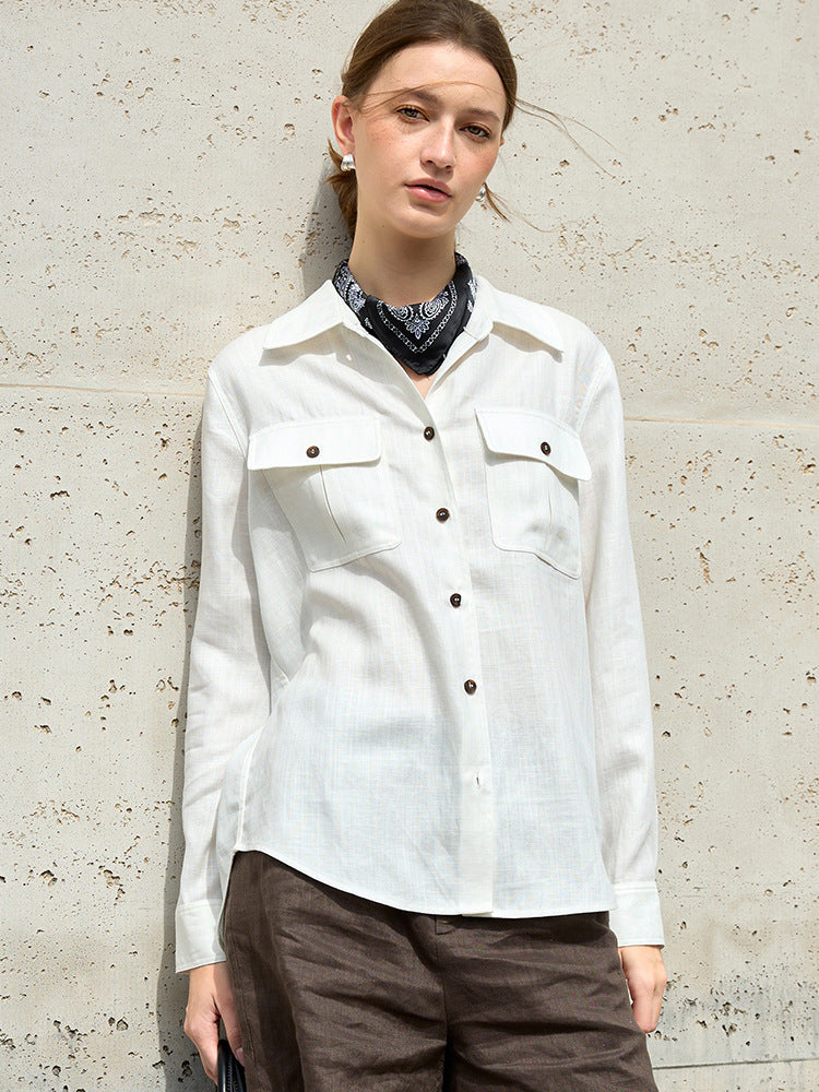 Womens Lyocell Linen Shirt