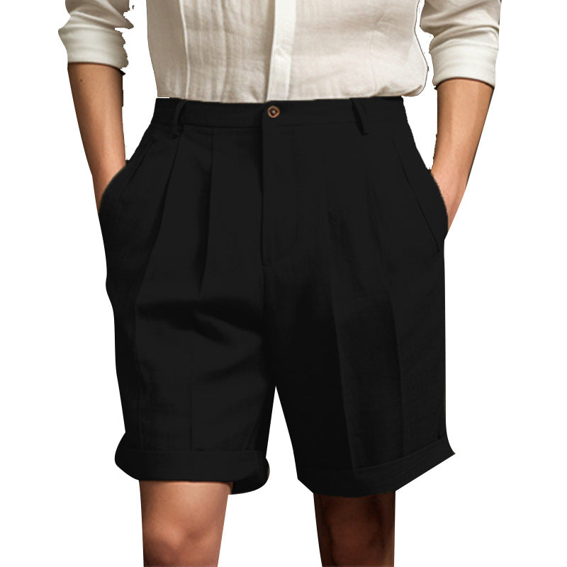 Mens Slim-Fit Linen Casual Shorts