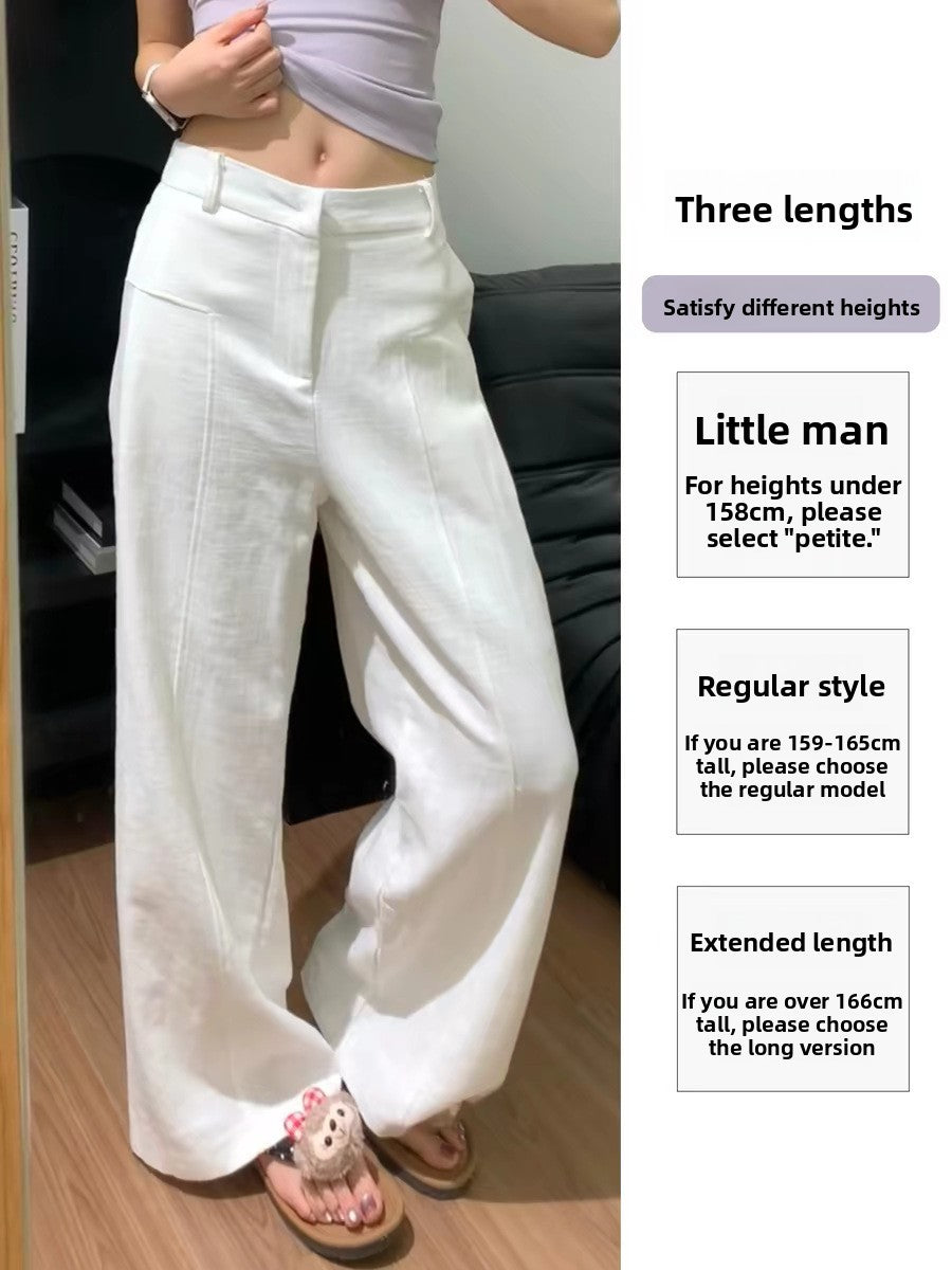 Women's High Waisted Wide Leg Linen Cotton Pants