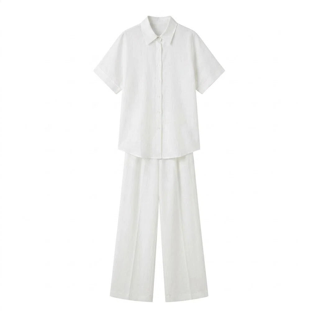 Women's Linen Shirt and Pants Set