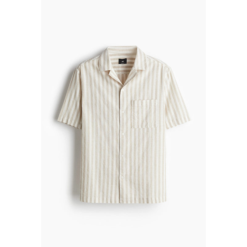 Men's Cuban Collar Linen Blend Shirt