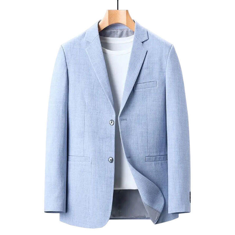 Men Slim Fit Linen Blend Solid Color Casual Suits