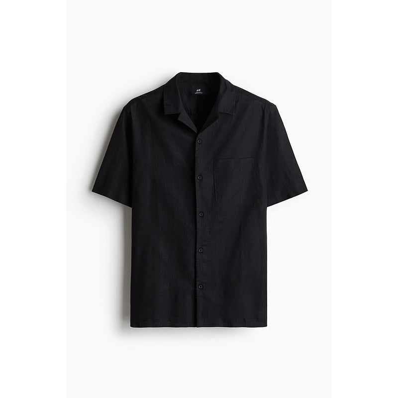 Men's Cuban Collar Linen Blend Shirt