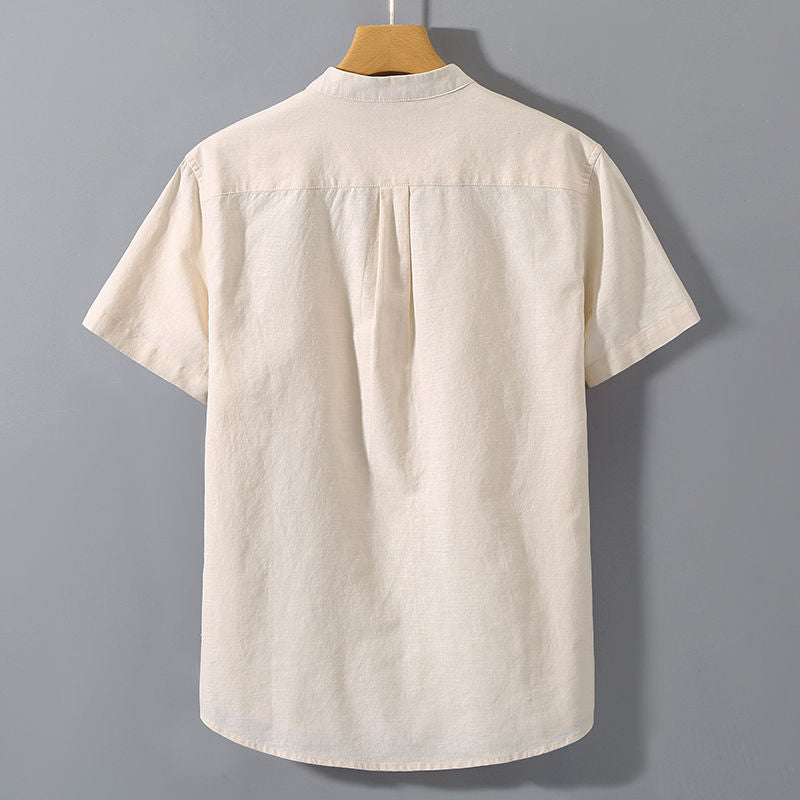 Cotton Linen Short Sleeve Casual Shirt