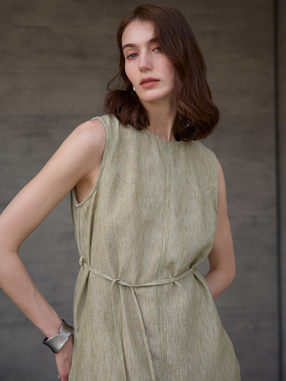 Linen Sleeveless Vest Top