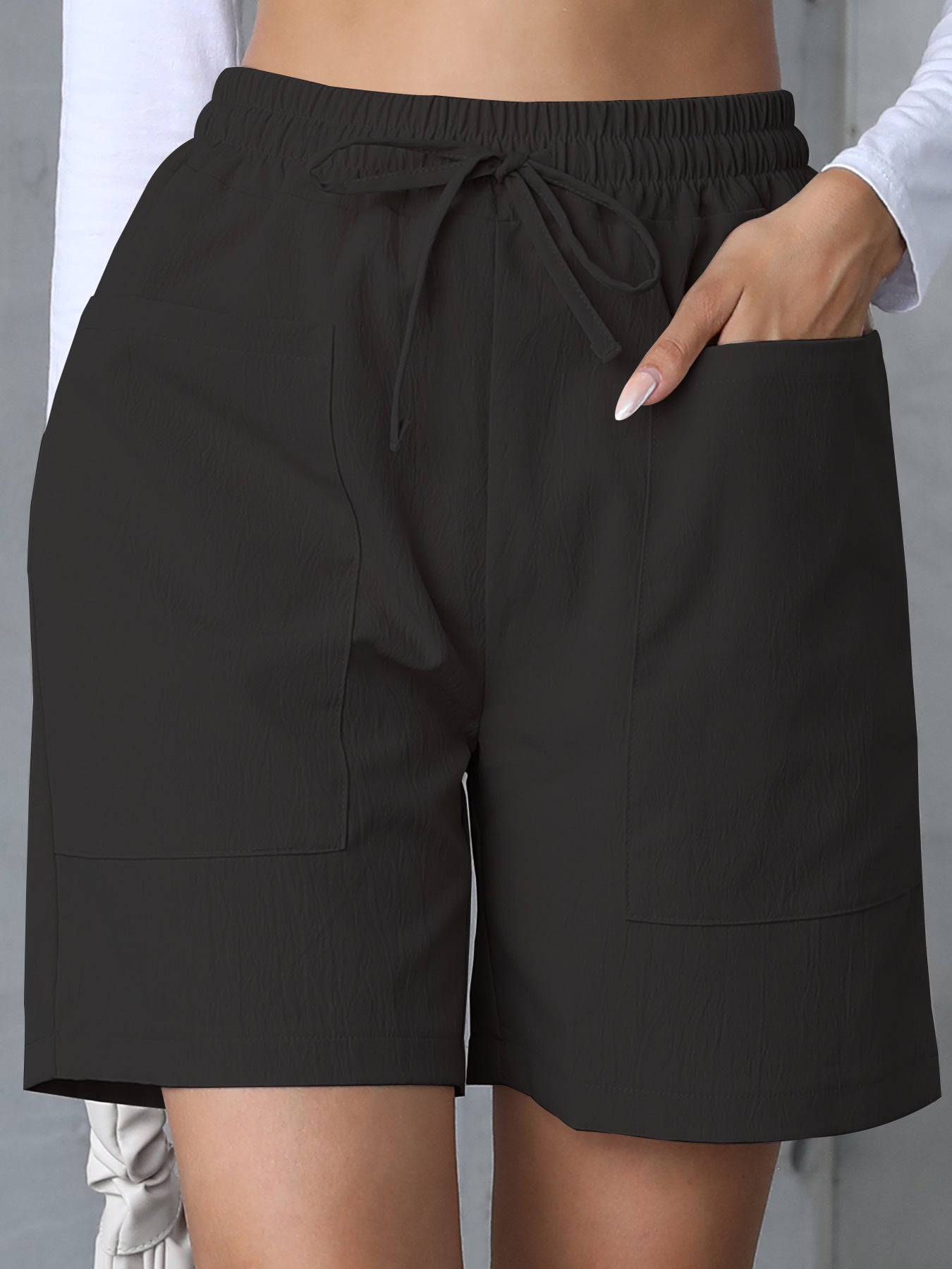 Linen High Waist Wide Leg Shorts for Women