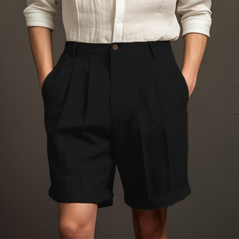 Mens Slim-Fit Linen Casual Shorts