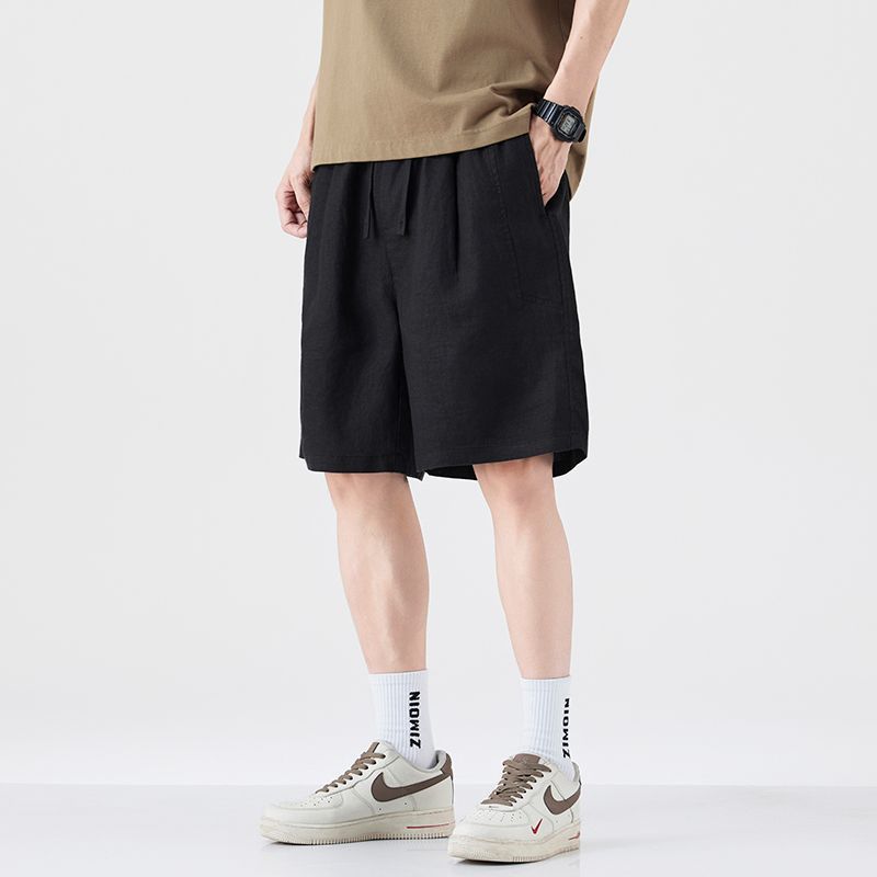 Japanese-Style Linen Drawstring Shorts for Men