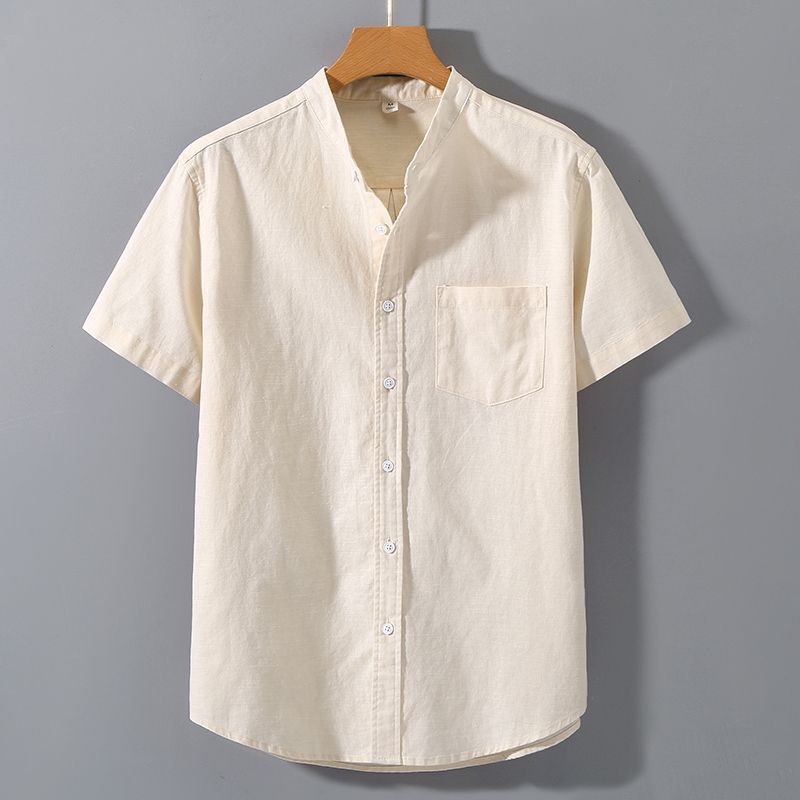 Cotton Linen Short Sleeve Casual Shirt