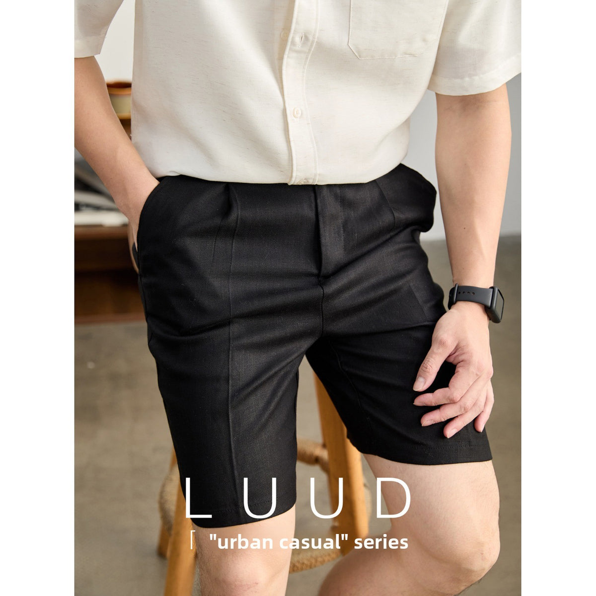 Mens Breathable Linen Casual Shorts