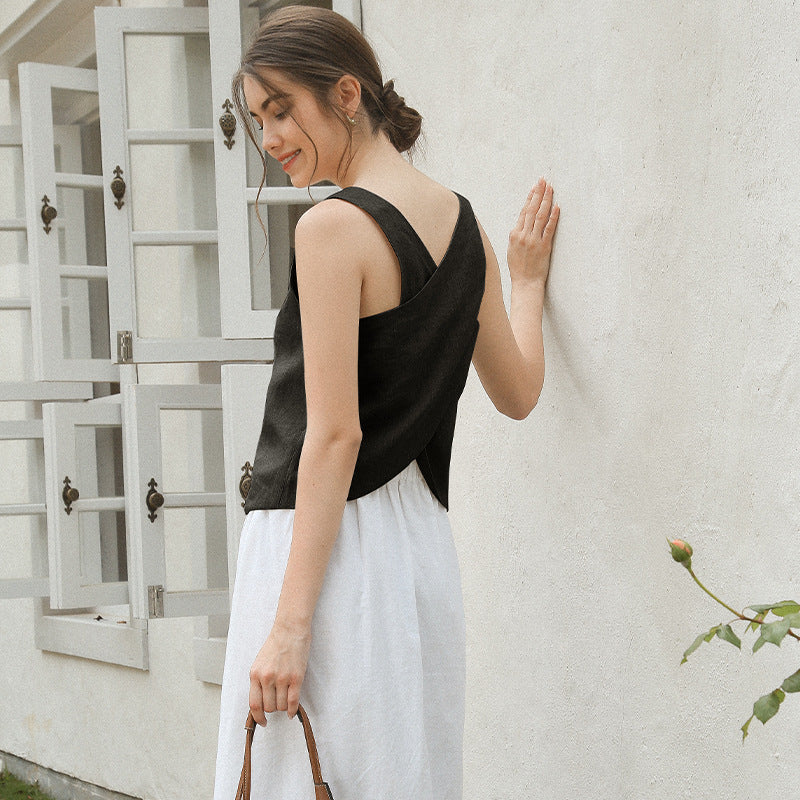 Linen Sleeveless Top