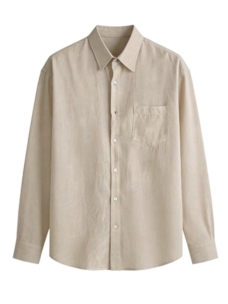 Mens Casual Linen Cotton Shirt