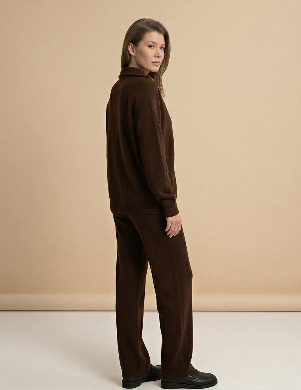 The Knit Zip Cardigan & Wide Leg Set