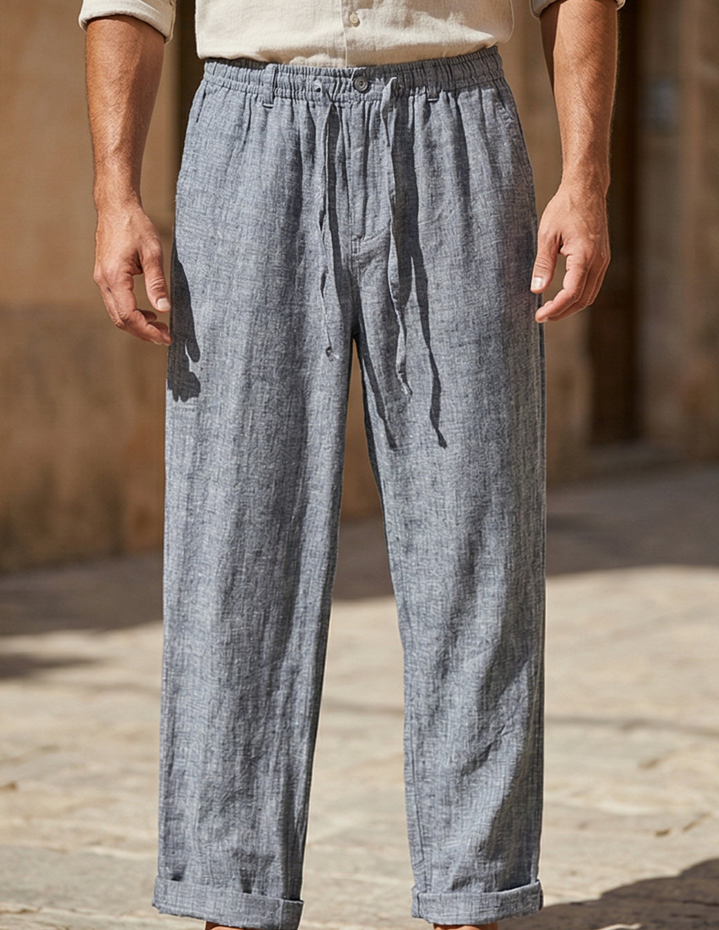 Men’s Lightweight Linen-Cotton Trousers