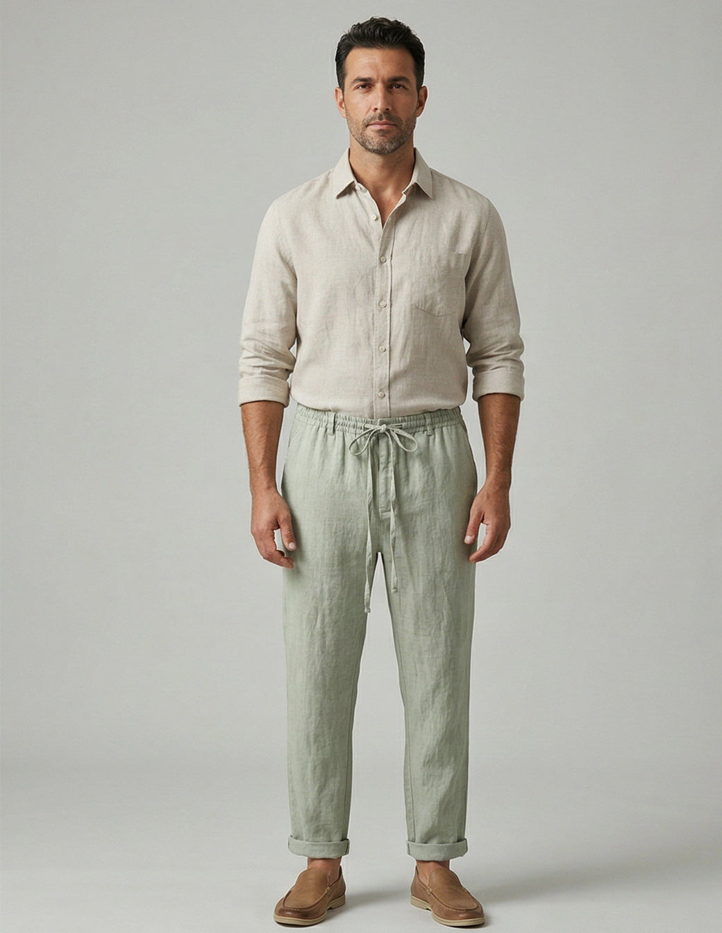 Men’s Lightweight Linen-Cotton Trousers
