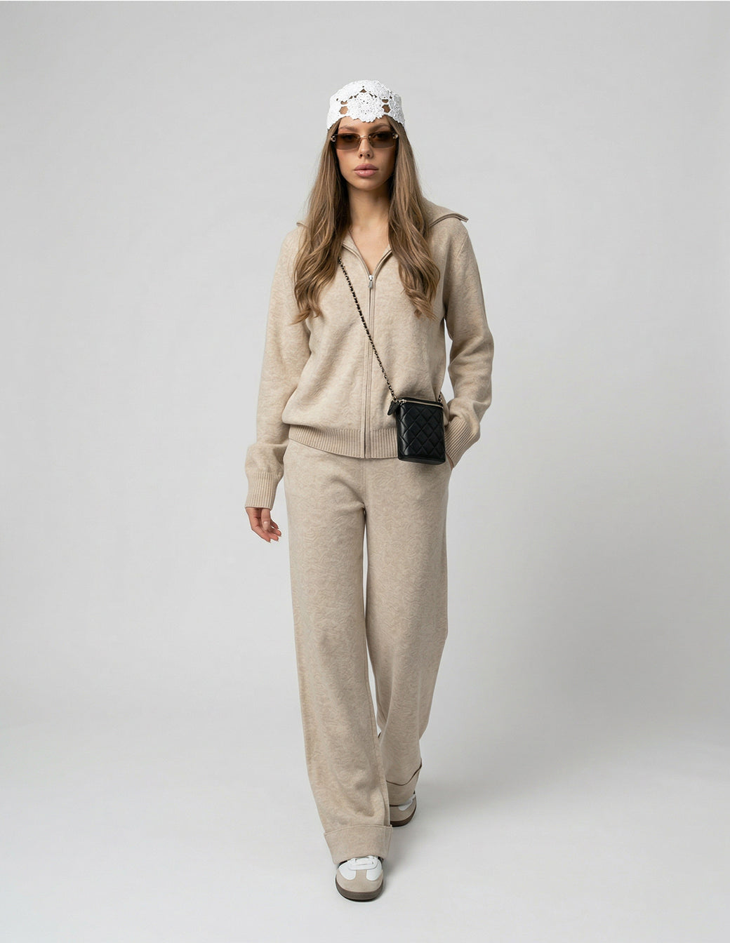 The Knit Zip Cardigan & Wide Leg Set