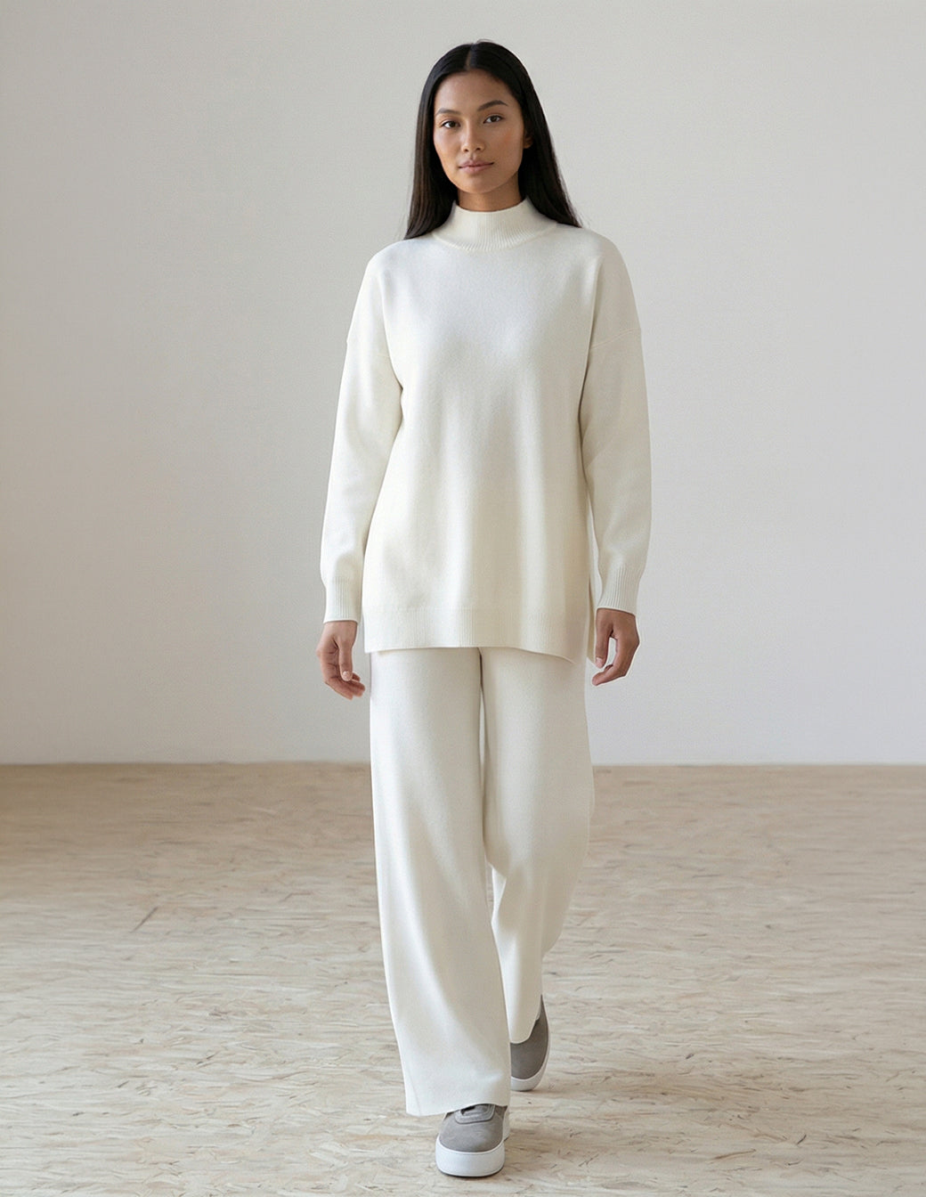 The Half-Turtleneck Knitted Set