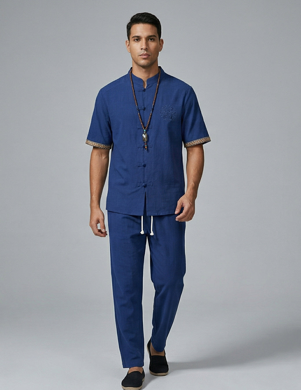 The Men’s Cotton-Linen Tang Suit Set