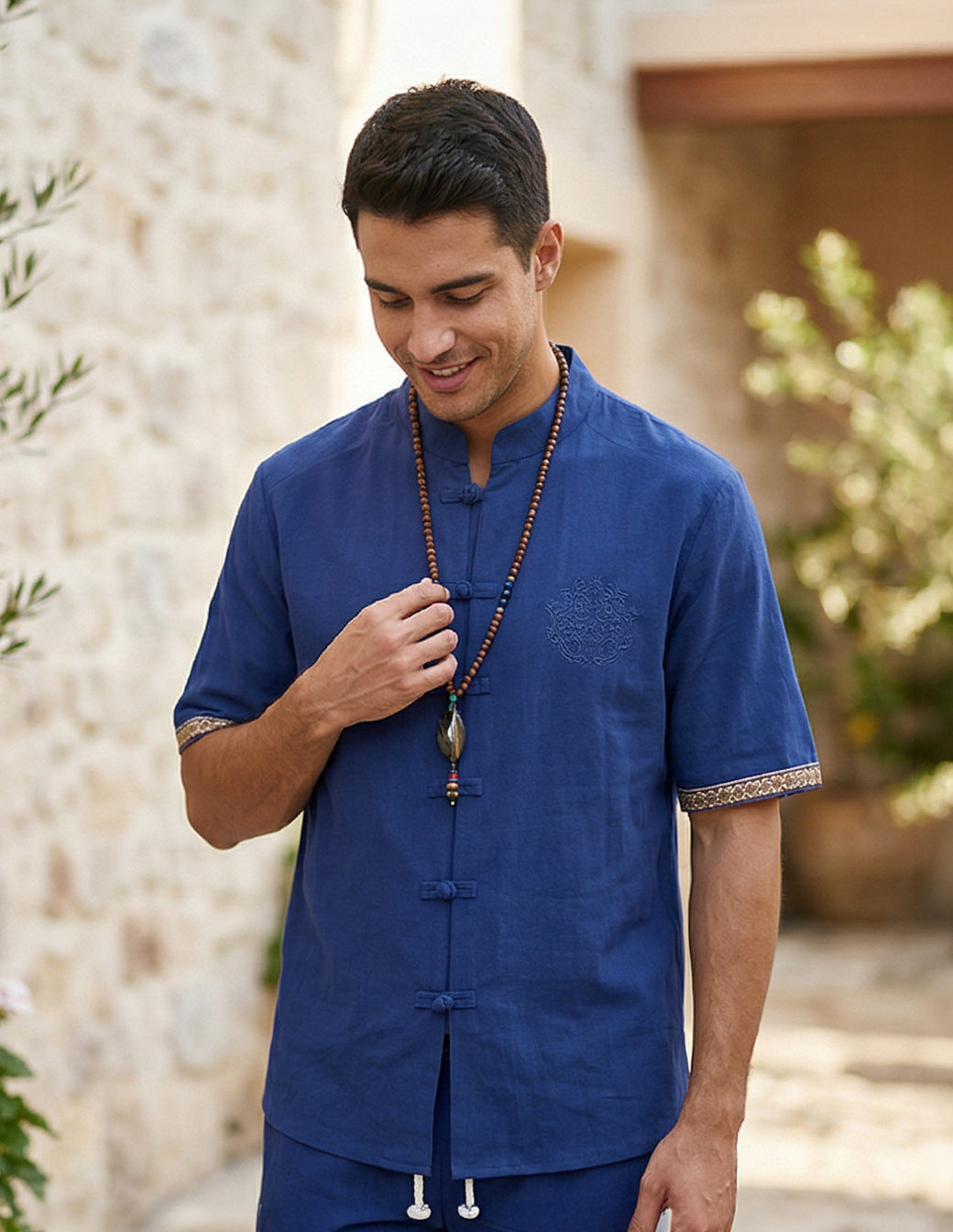 The Men’s Cotton-Linen Tang Suit Set