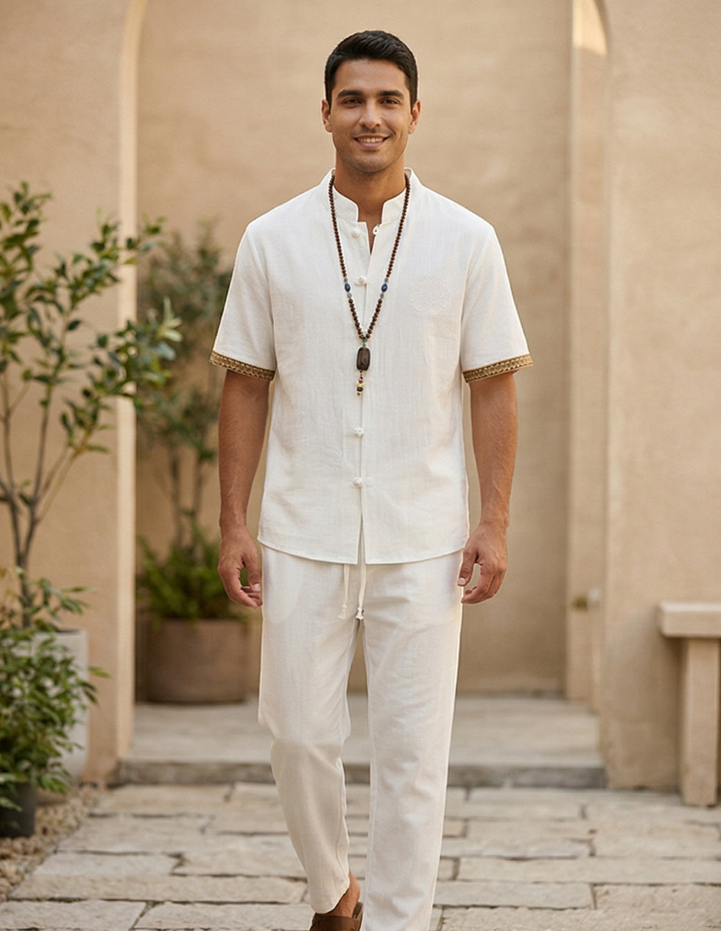 The Men’s Cotton-Linen Tang Suit Set